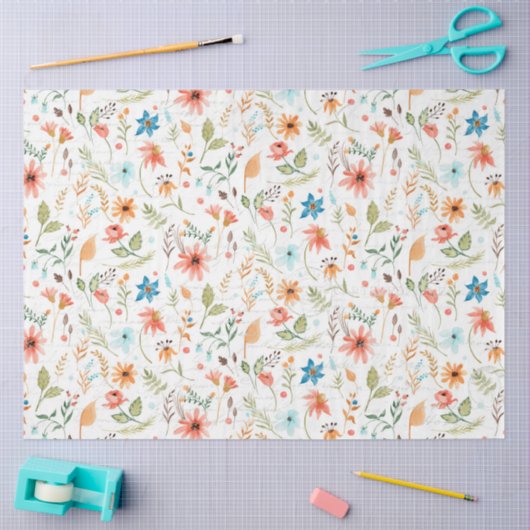 Katoenbloem Vloeiend Herfst Tissuepapier (Craft)