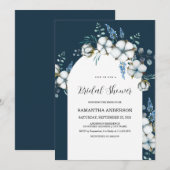 Katoenbloemen en eucalyptus Vrijgezellenfeest Kaart (Voorkant / Achterkant)