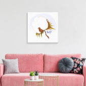 Katoenbol 2 canvas afdruk (Insitu (Woonkamer))