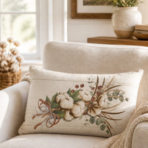Katoenbol Plant Elegante Lage Rug Kussen