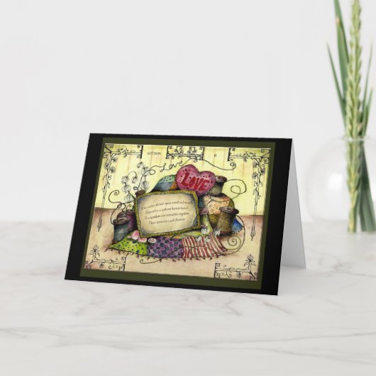 Katoenen 2e huwelijkse jubileum cadeaukaart kaart (Voorkant)