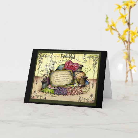 Katoenen 2e huwelijksjubileum cadeaukaart kaart (Gele Bloem)