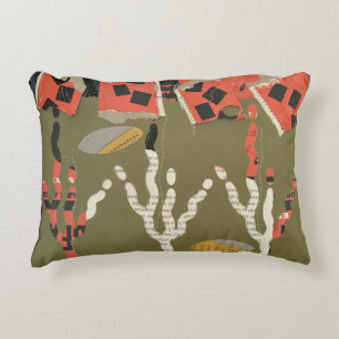 katoenen abstract bloemmotief accent kussen