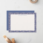  katoenen bloempatroon notitiekaartje (Voorkant / Achterkant in situ)