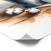 Katoenen boeket in een Melkblikje 2 Poster (Hoek)