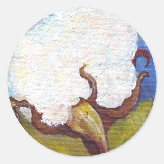 Katoenen bolletje van MS Ronde Sticker (Voorkant)