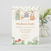 Katoenen Bossen Paddenstoelen Baby Kaart (Staand voorkant)