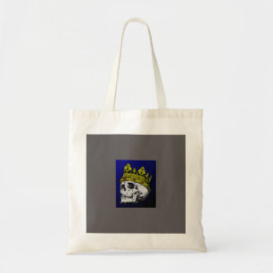 KATOENEN CANVAS TAS MET KONING VAN DE DODE SCHEDEL