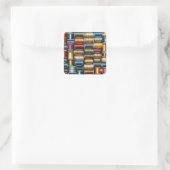 Katoenen draadrollen. vierkante sticker (Tas)