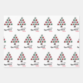 Katoenen haspel kerstboom inpakpapier vel