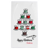 Katoenen haspel kerstboom klein cadeauzakje (Achterkant)