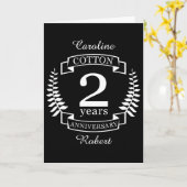 Katoenen huwelijksjubileum 2 jaar getrouwd kaart (Gele Bloem)