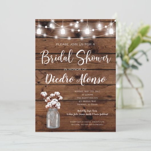 Katoenen Metselwerk Pot Rustieke Bruiloft Feest Kaart (Staand voorkant)