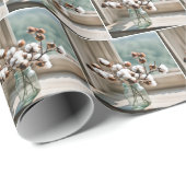 Katoenen Planten tak boeket Cadeaupapier (Rol Hoek)