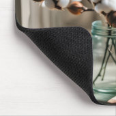 Katoenen Planten tak boeket Muismat (Hoek)