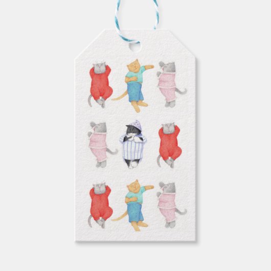 KATOENEN PYJAMA Gift Tags Cadeaulabel (Voorkant)