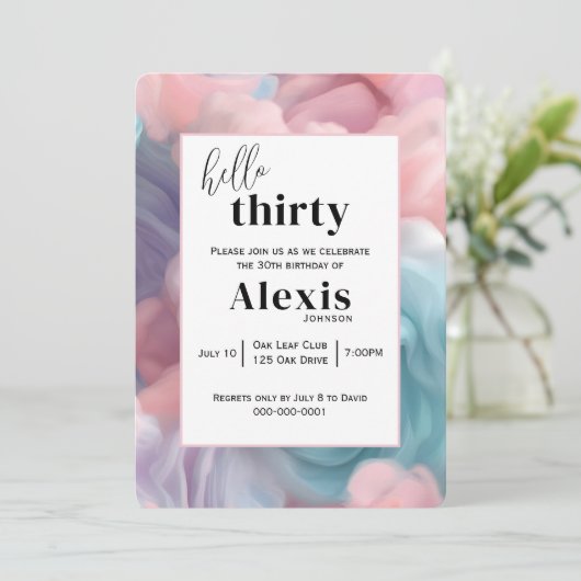 Katoenen Snoep Abstract voor 30e verjaardagsfeestj Kaart (Staand voorkant)