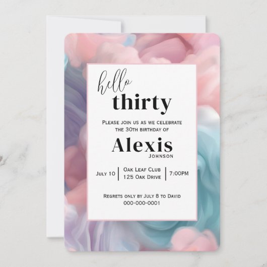 Katoenen Snoep Abstract voor 30e verjaardagsfeestj Kaart (Voorkant)