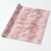 Katoenen Snoep Blush Pink Faux Fur Cadeaupapier (Uitgerold)