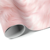 Katoenen Snoep Blush Pink Faux Fur Cadeaupapier (Rol Hoek)