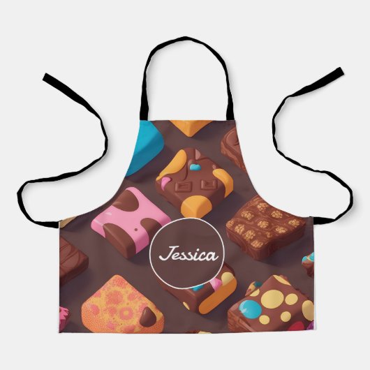Katoenen snoep Mozaïek Kleurrijke Gepersonaliseerd Schort (Voorkant)
