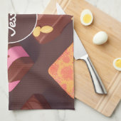 Katoenen snoep Mozaïek Kleurrijke Gepersonaliseerd Theedoek (Quarter Fold)