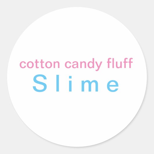katoenen snoep pluis Slime Ronde Sticker (Voorkant)