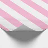 Katoenen Snoep Roze, Wit XL Stripes Pattern Cadeaupapier (Hoek)