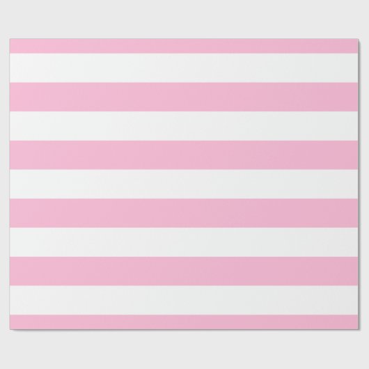 Katoenen Snoep Roze, Wit XL Stripes Pattern Cadeaupapier (Vlak)