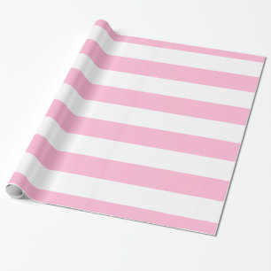 Katoenen Snoep Roze, Wit XL Stripes Pattern Cadeaupapier