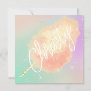 Katoenen snoep sterstof perzik blauwgroen paarse p