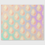 Katoenen snoep sterstof perzik blauwgroen paarse p cadeaupapier (Vlak)