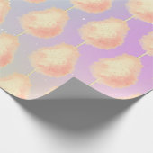 Katoenen snoep sterstof perzik blauwgroen paarse p cadeaupapier (Hoek)