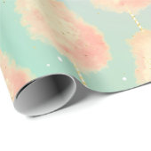 Katoenen snoep sterstof perzik blauwgroen paarse p cadeaupapier (Rol Hoek)