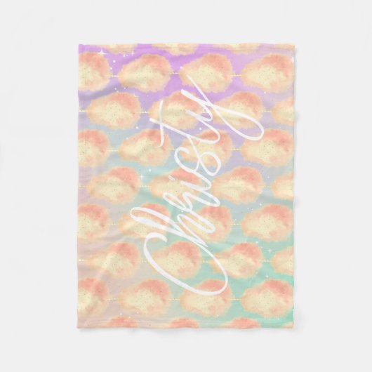 Katoenen snoep sterstof perzik blauwgroen paarse p fleece deken (Voorkant)