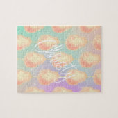 Katoenen snoep sterstof perzik blauwgroen paarse p legpuzzel (Horizontaal)