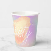 Katoenen snoep sterstof perzik blauwgroen paarse p papieren bekers (Links)