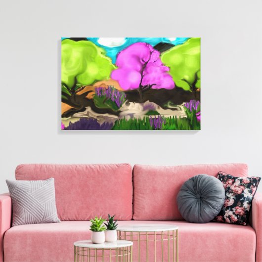 Katoenen Snoep Trees Abstract Kunst Canvas Afdruk (Insitu (Woonkamer))