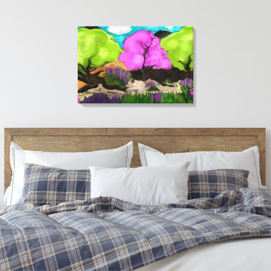 Katoenen Snoep Trees Abstract Kunst Canvas Afdruk (Insitu (Slaapkamer))