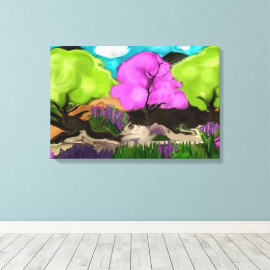 Katoenen Snoep Trees Abstract Kunst Canvas Afdruk (Insitu (Houten vloer))