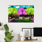 Katoenen Snoep Trees Abstract Kunst Poster (Thuiskantoor)