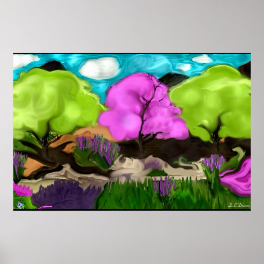 Katoenen Snoep Trees Abstract Kunst Poster (Voorkant)