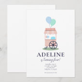 Katoenen Snoep Winkelwagen Verjaardagsfeestuitnodi Kaart (Voorkant / Achterkant)