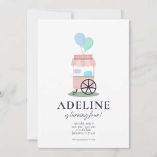 Katoenen Snoep Winkelwagen Verjaardagsfeestuitnodi Kaart