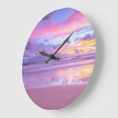 Katoenen snoep zonsopgang: strand uitzicht. grote klok (Hoek)