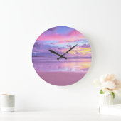 Katoenen snoep zonsopgang: strand uitzicht. grote klok (Huis)