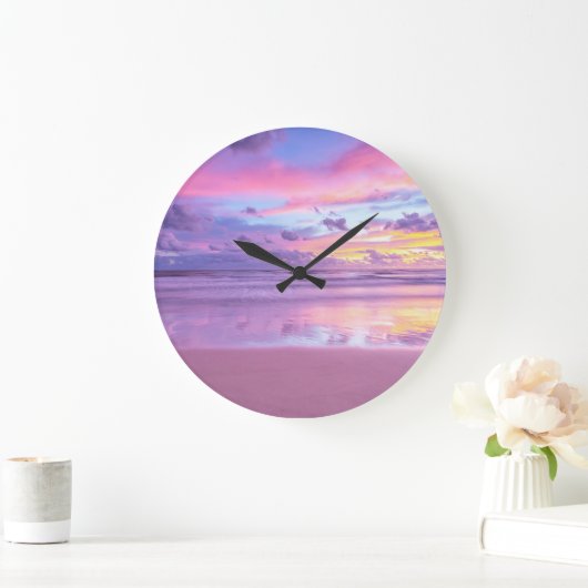 Katoenen snoep zonsopgang: strand uitzicht. grote klok (Huis)