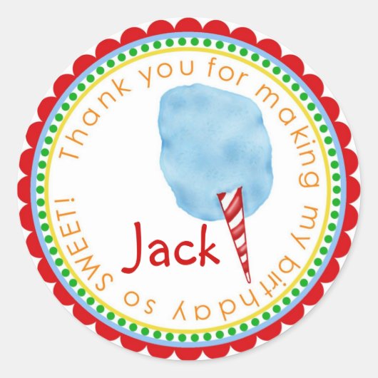 Katoenen Snoepjes Stickers - Blauw (Voorkant)