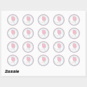 Katoenen Snoepjes stickers- Roze en Blauw Ronde Sticker (Vel)