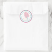 Katoenen Snoepjes stickers- Roze en Blauw Ronde Sticker (Tas)